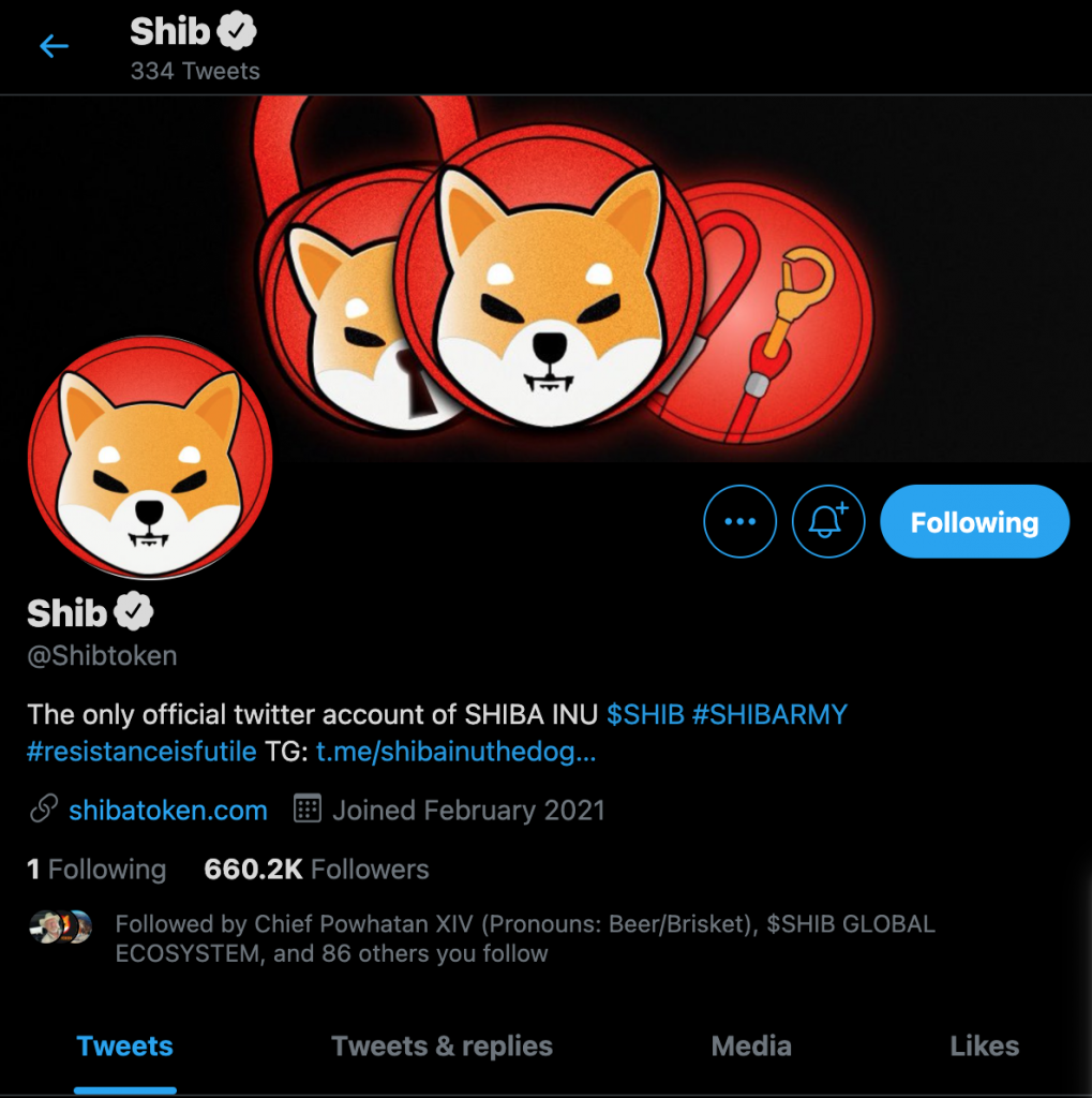 SHIB official Twitter